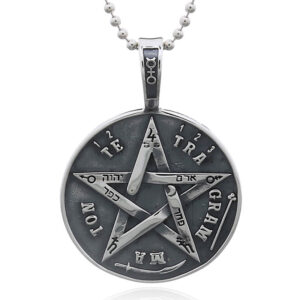 A tetragrammaton symbol 925 silver oxidized silver pendant