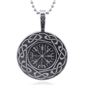 A celtics bordered vegvisir in 925 silver pendant
