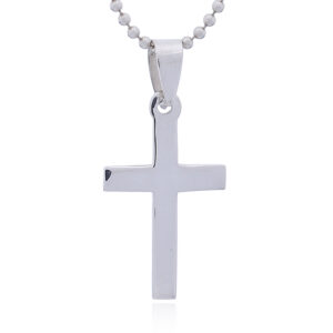 A plain and fine sterling silver cross pendant