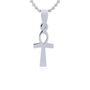 A petite sterling silver ankh - ancient cross pendant