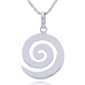 A sterling silver tapered perfectly round open spiral pendant