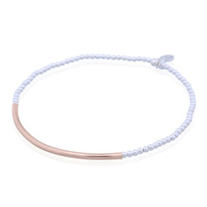 A rose gold plated stretch bar bracelet