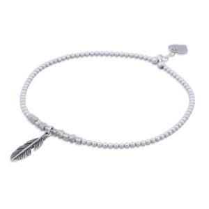 A stretch leaf sterling silver bracelet