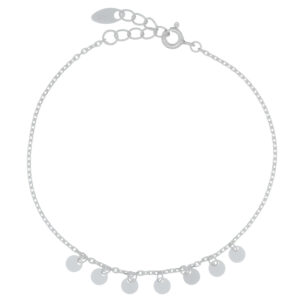 A silver disc dwarf 925 silver chain bracelet