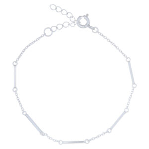 A chain thin bar sterling silver bracelet