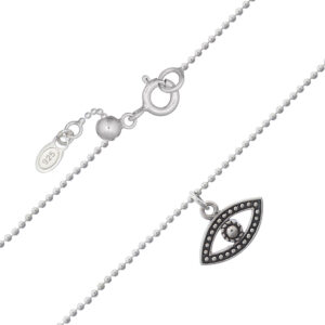 A beaded evil eye 925 silver necklace