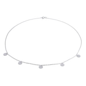 A circle five discs hang out 925 silver chain necklace
