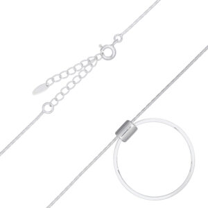 An a circle charm stylish in sterling silver chain necklace