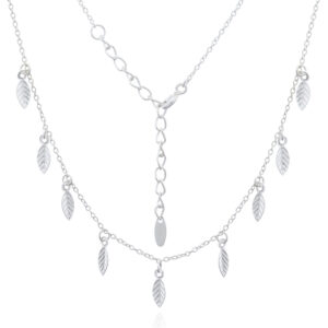 A fallen leaves sterling silver chain necklace