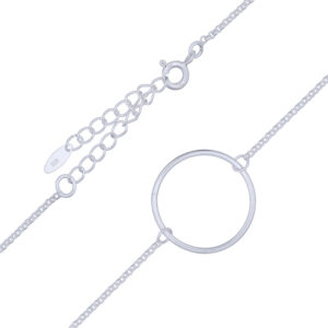 A classy center ring 925 silver necklace rhodium plated