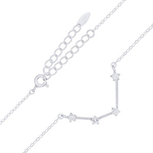 An aquarius star constellation rhodium plated 925 silver necklace