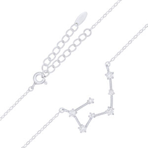 A taurus star constellation rhodium plated 925 silver necklace