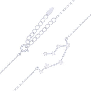 A gemini star constellation rhodium plated 925 silver necklace
