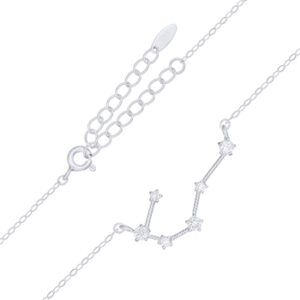 A cancer star constellation rhodium plated 925 silver necklace