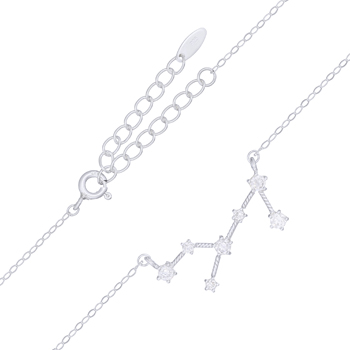 A virgo star constellation rhodium plated 925 silver necklace