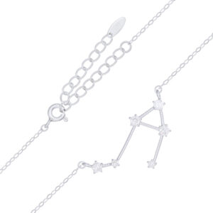 A libra star constellation rhodium plated 925 silver necklace