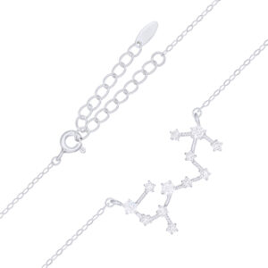 A scorpio star constellation rhodium plated 925 silver necklace