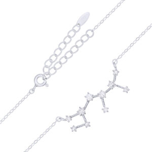 A sagittarius star constellation rhodium plated 925 silver necklace