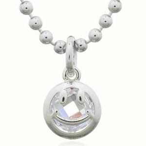 An adorable smiley emoji 925 silver pendant charm