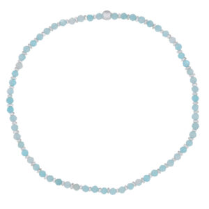 An amazonite stone stretchable bracelet with 925 silver spacer