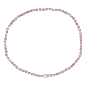 A tourmaline stone stretchable bracelet with spacer 925 silver