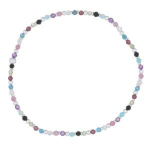 A precious faceted mix stones with 925 silver stretchable bracelet