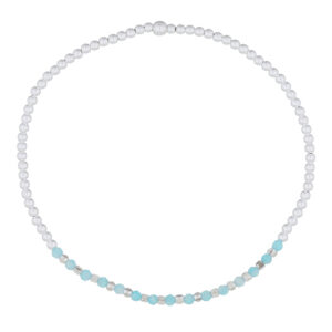 An amazonite stone beads with sterling silver stretchable bracelet