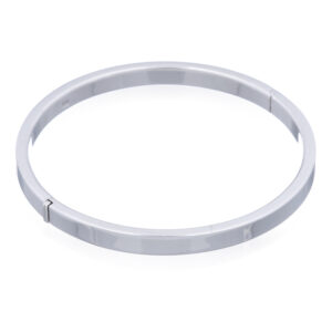 A round silver hinged bangle square profile