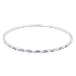 A sun curly rays round 925 silver bangle