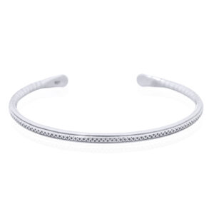 An antiqued victorian style 925 silver cuff bangle