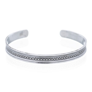 A engraved victorian bangle cuff sterling silver