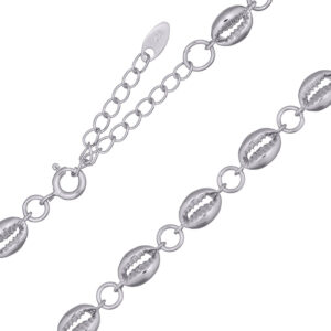 A 925 silver shells cowrie linked choker necklace