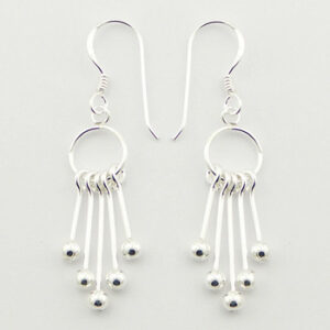 A pair of daily wear sterling silver earrings spheres on cute sticks