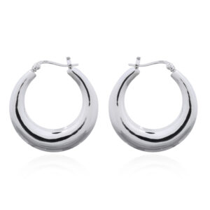 A pair of 30mm sterling silver hoop earrings with french locks