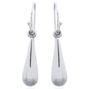 A pair of rounded off conical droplet 925 silver earrings