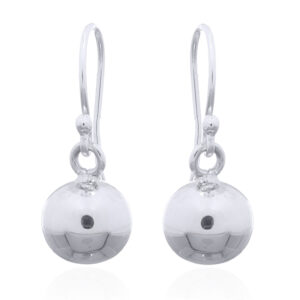 A pair of versatile sterling silver spheres dangle earrings