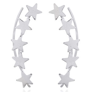 A pair of classic five stars ear line sterling silver
