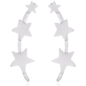 A pair of twinkle stars on silver line earrings
