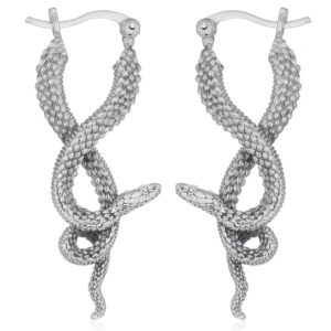 A pair of mamba snake hoops earrings 925 sterling silver