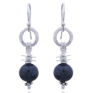 A pair of unique freshwater pearl dangle earrings