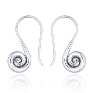 A pair of drop earrings with rolled wave in 925 sterling silver