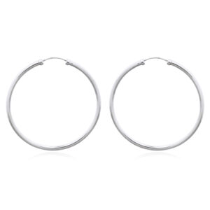A pair of sterling silver 54mm endless wire hoop earrings
