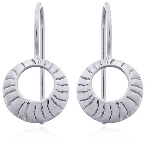 A pair of minimalist open circle drop earrings