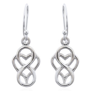 A pair of everlasting love sterling silver dangle earrings