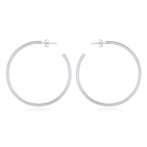 A pair of sterling silver hoops ear stud earrings