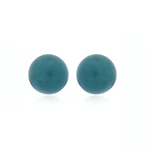 A pair of petite turquoise spheres sterling silver stud earrings