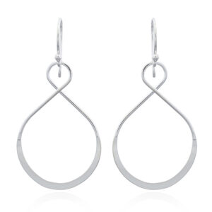 A pair of infinity sterling plain silver dangle earrings
