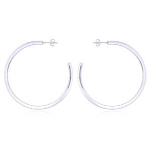 A pair of classy sterling silver chic hoops ear stud earrings