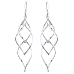 A pair of gorgeous drop of open leaves 925 silver earrings
