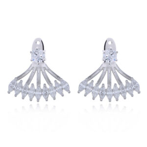 A pair of marquise shaped cz 925 silver swing stud earrings